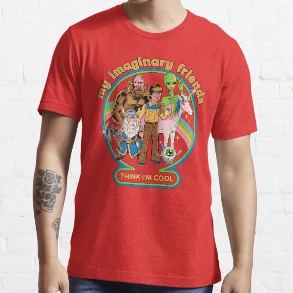 NEW Steven Rhodes - My Imaginary Friends - Official Red Short Sleeve T-shirt Lg